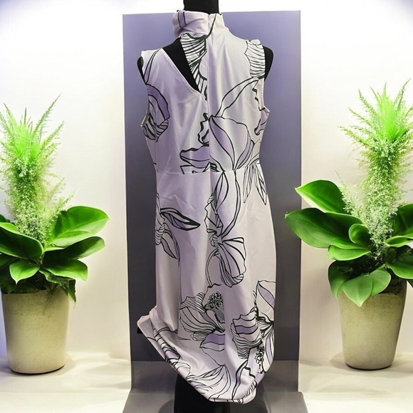 Koandaily Floral Print Sleeveless Dress - Black and White - Picture 2 of 4